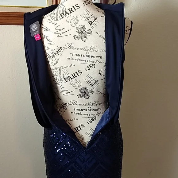 Vince Camuto Navy Blue Sequin Dress (Perfect cocktail attire) - Picture 8 of 13